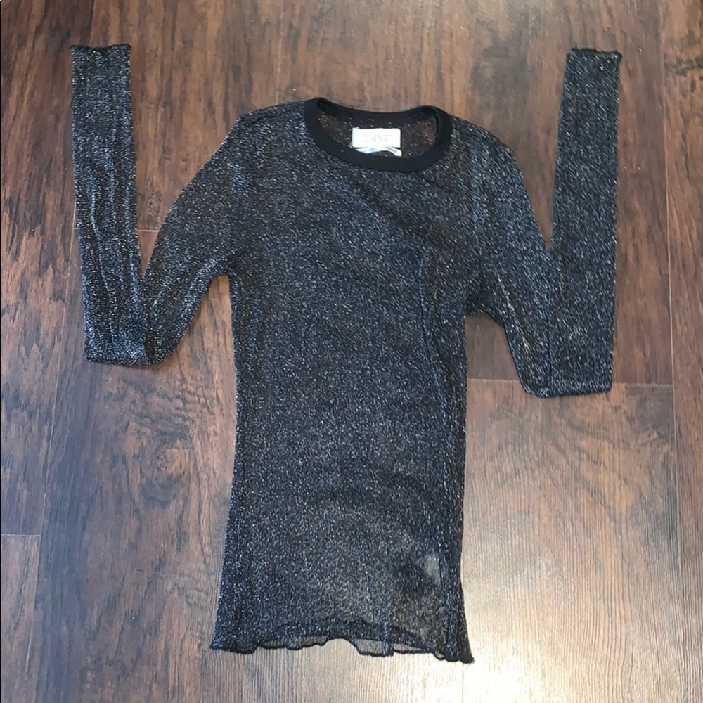 Sheer and sparkly longsleeve top